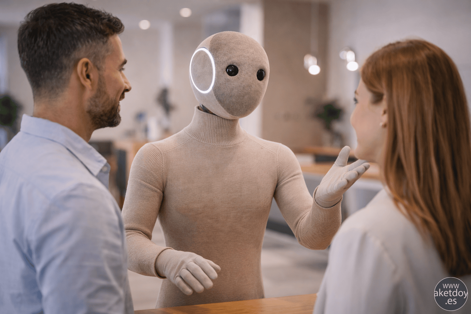 Neo interactuando con humanos