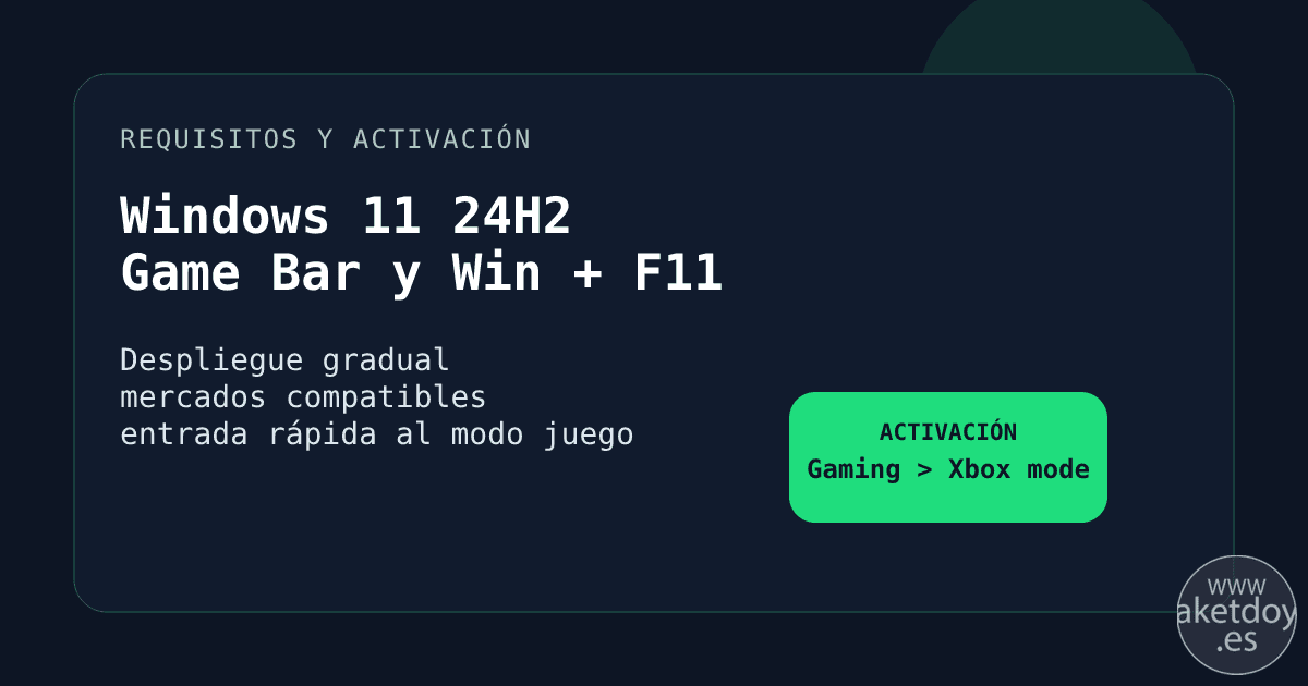 Cómo activar Xbox mode en Windows 11 y qué requisitos tiene