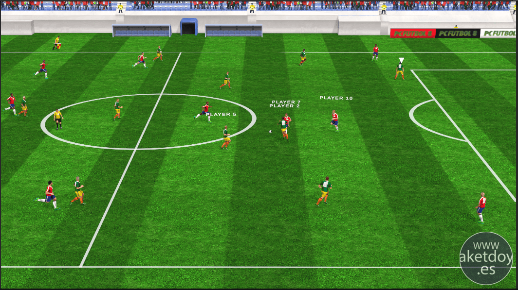 Captura oficial del simulador de partido de PC Fútbol 8