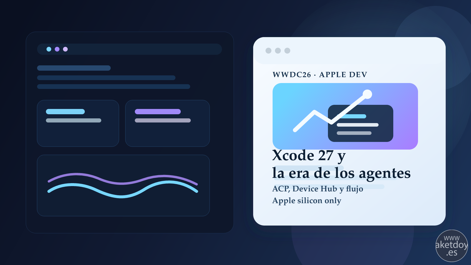 Xcode 27 y la programación con agentes: qué cambia con ACP, Device Hub y el salto a Apple silicon, imagen destacada