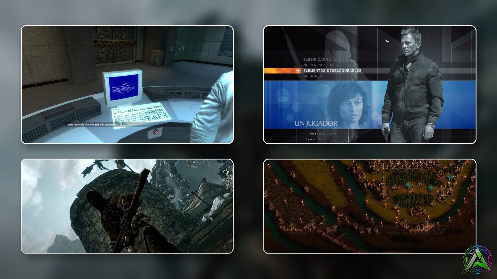 Collage de capturas reales de videojuegos en Steam