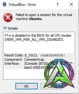 Error VT-x is disabled en VirtualBox o VMware