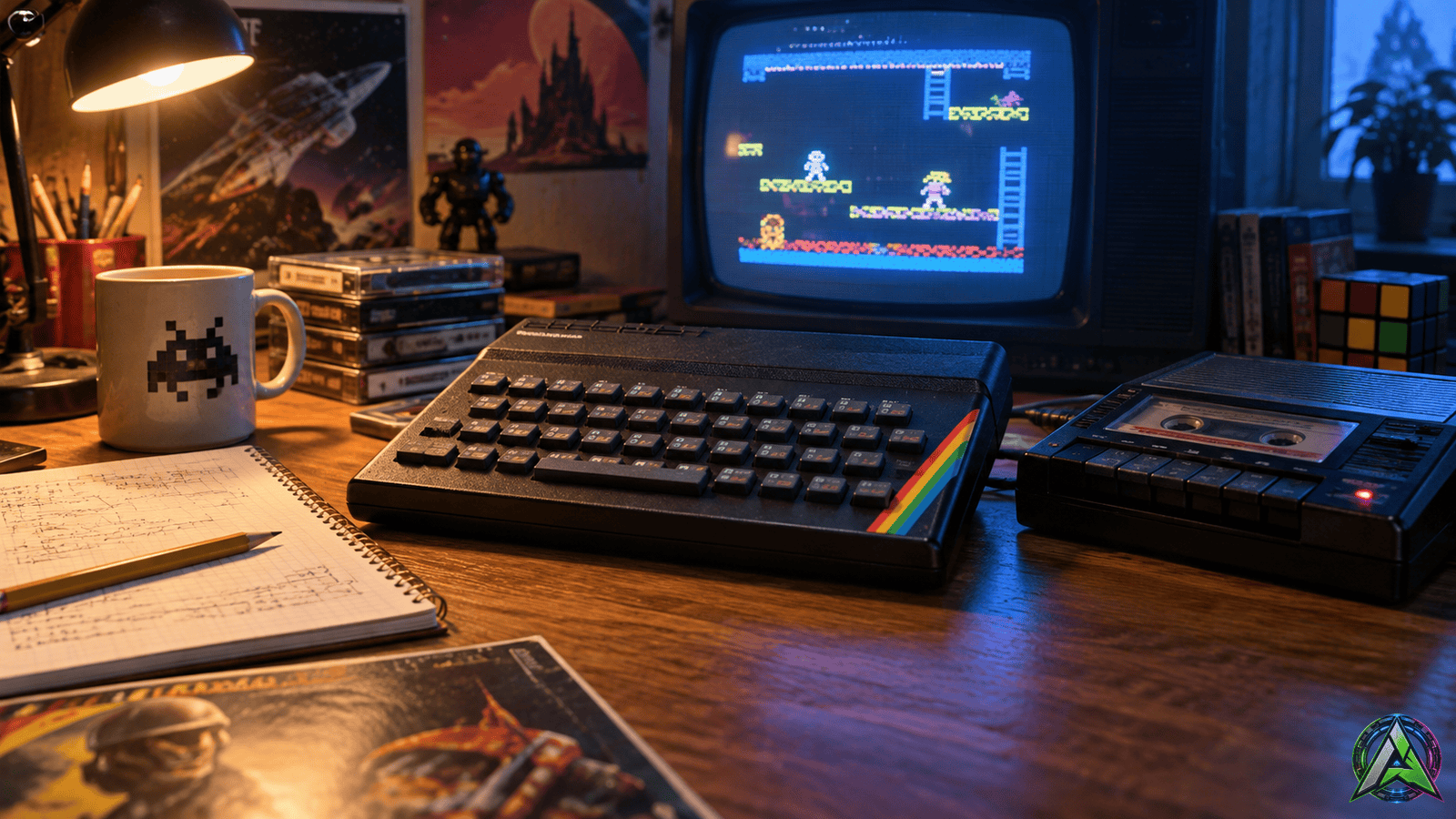 Imagen destacada del ZX Spectrum 48K con el logo actual de Aketdoy